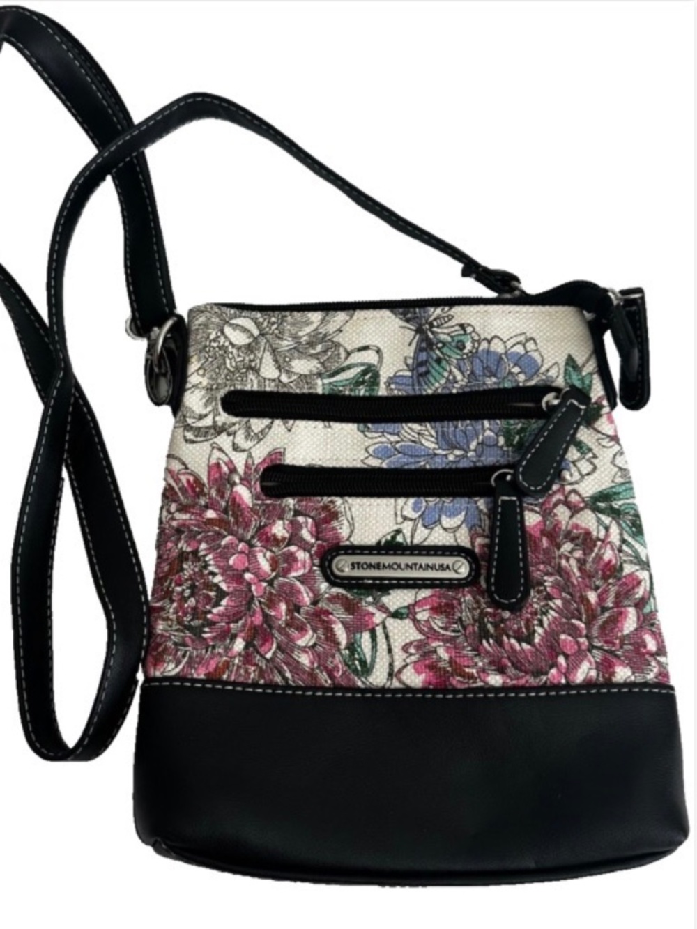 Stone Mountain USA Crossbody Botanical and Butterfly Print